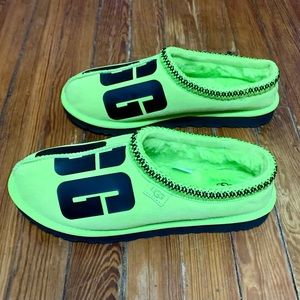 UGG Tasman Chopd Suede Key Lime Wool Slippers 1128195 Mens 11 NEW